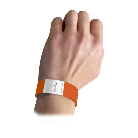 SECURITY WRISTBANDS ORANGE 100-PK