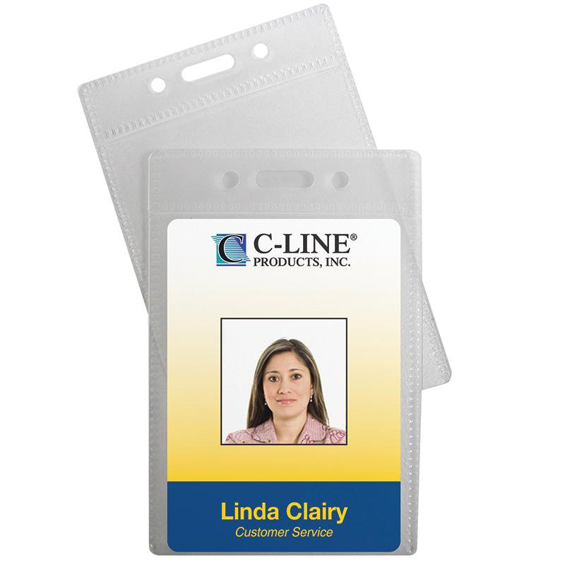 C LINE 12PK POLY VERT ID BADGE