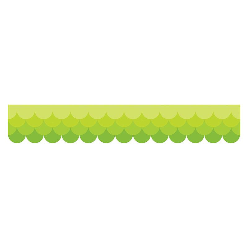 OMBRE LIME GREEN SCALLOPS BORDERS