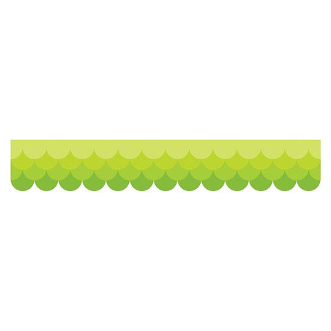 OMBRE LIME GREEN SCALLOPS BORDERS