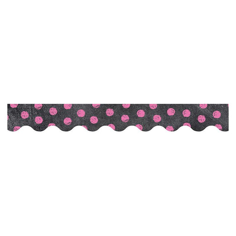 DOTS ON CHALKBOARD PINK BORDERS