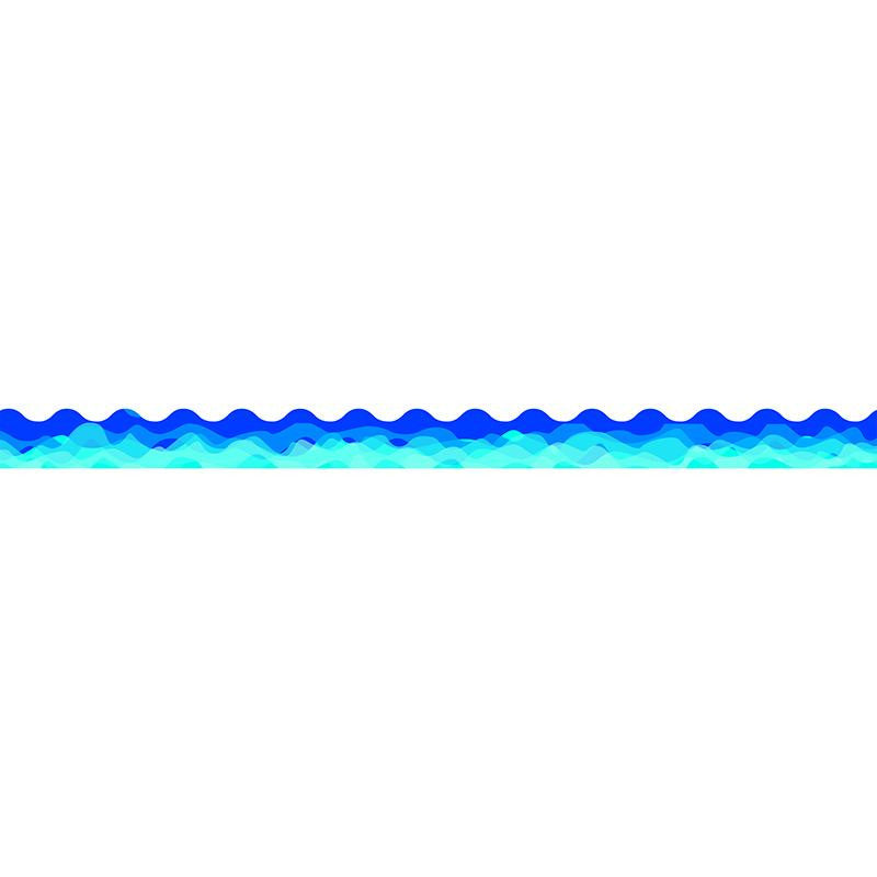 WAVES OF BLUE WAVY BORDER