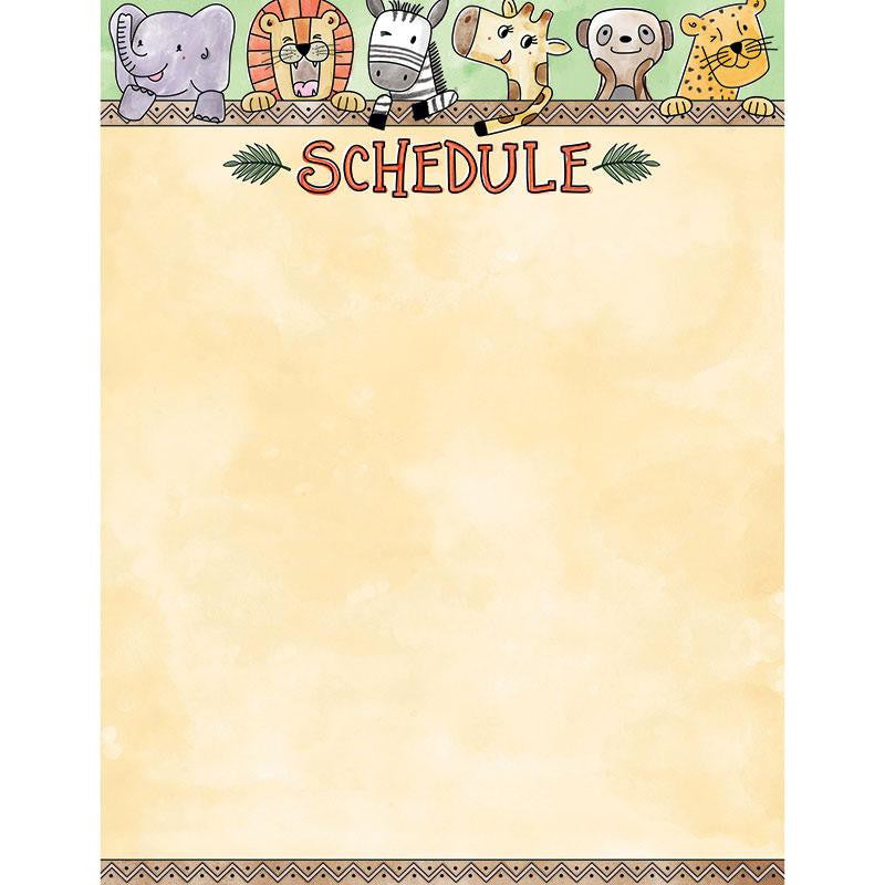 SAFARI FRIENDS SCHEDULE CHART