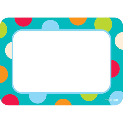 DOTS ON TURQUOISE NAME TAGS