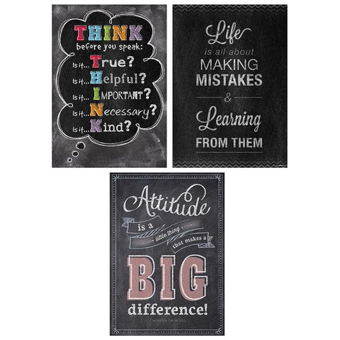 THINK POSITIVE POSTER PACK CHALK