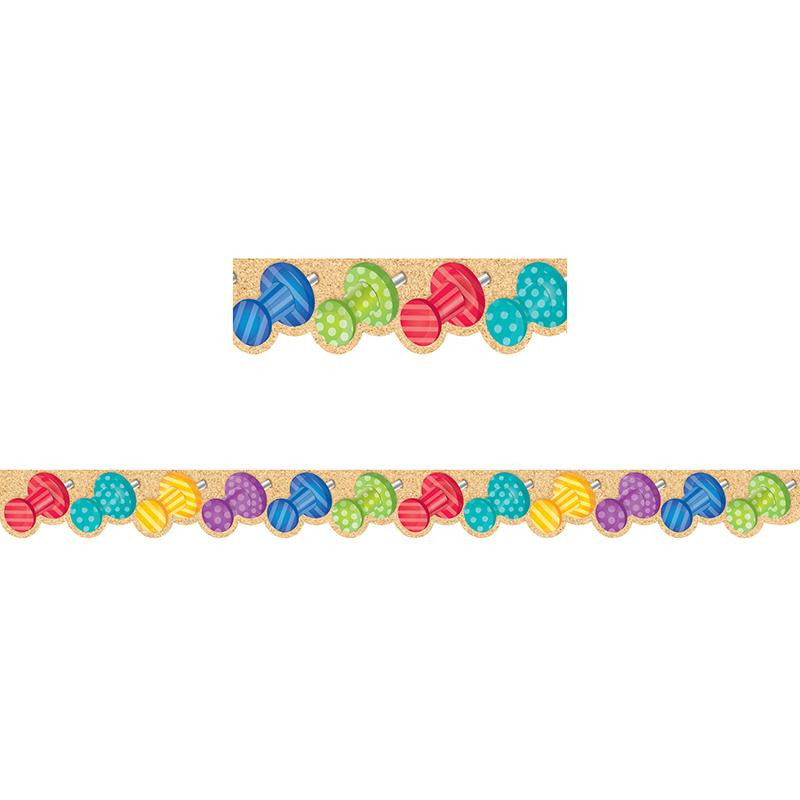 BOLD BRIGHT PUSH PINS BORDER