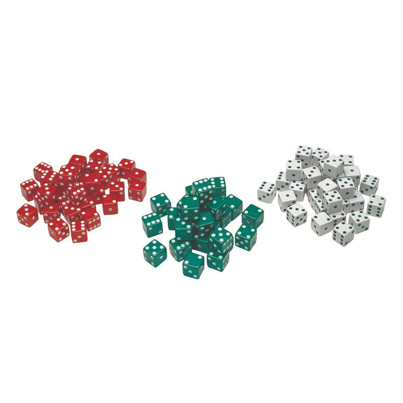 RED GREEN & WHITE DOT DICE 36-PK