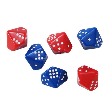 SUBITIZING DICE 6 SET 3 RED 3 BLUE