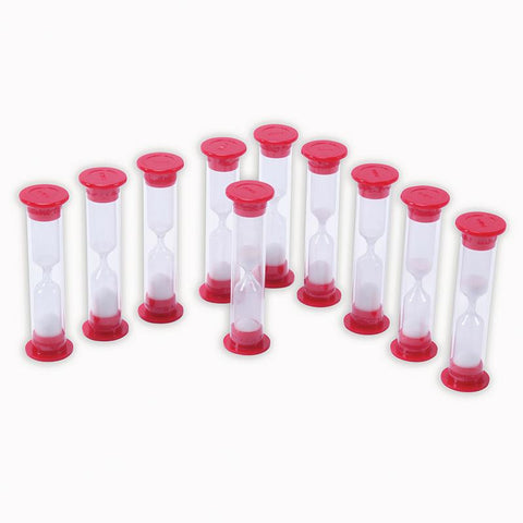 1 MINUTE SAND TIMERS SET OF 10