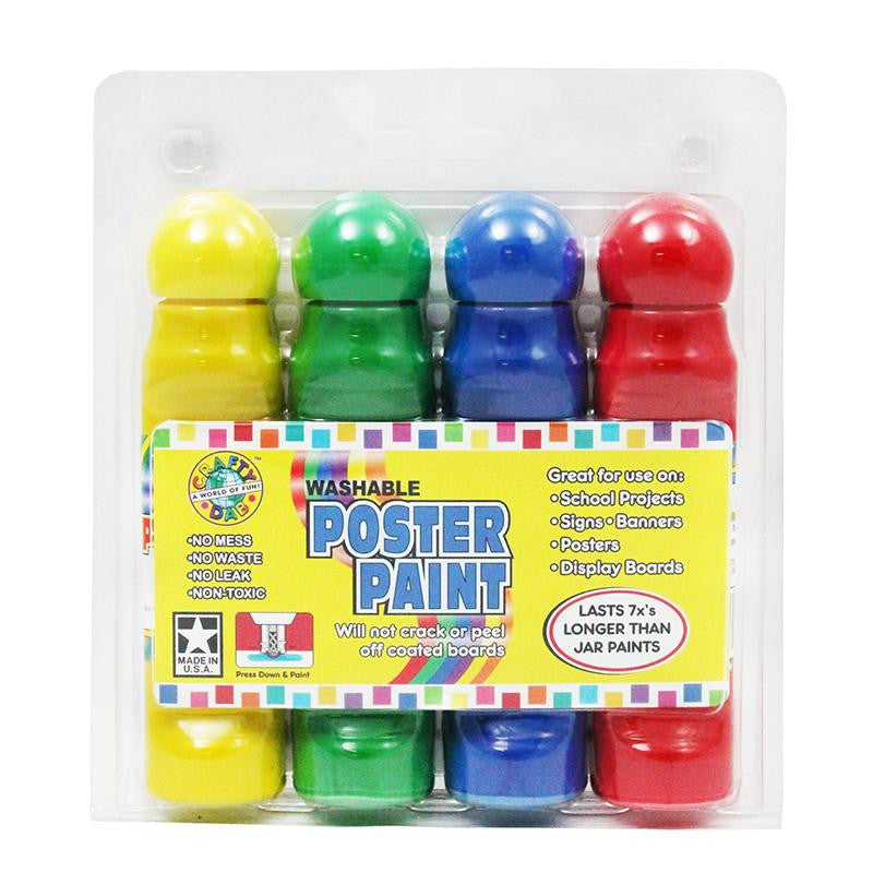 POSTER PAINT 4 PACK CLAMSHELL