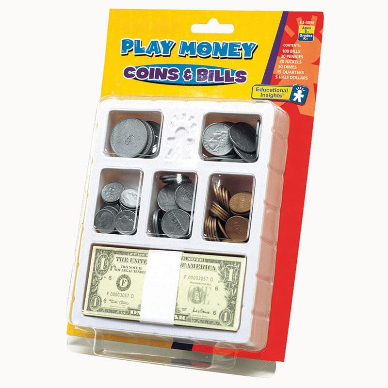 LETS PRETEND PLAY MONEY COINS &