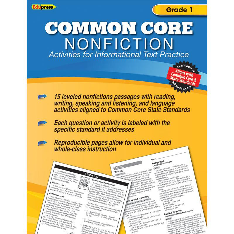 COMMON CORE NONFICTION BOOK GR 1