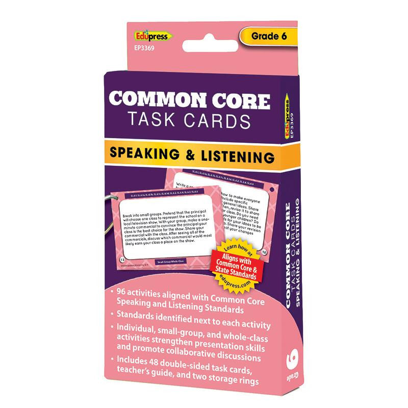 COMMON CORE TASK CARDS SPEAKING &