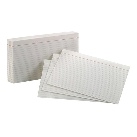 OXFORD INDEX CARDS 5X8 RULED WHITE