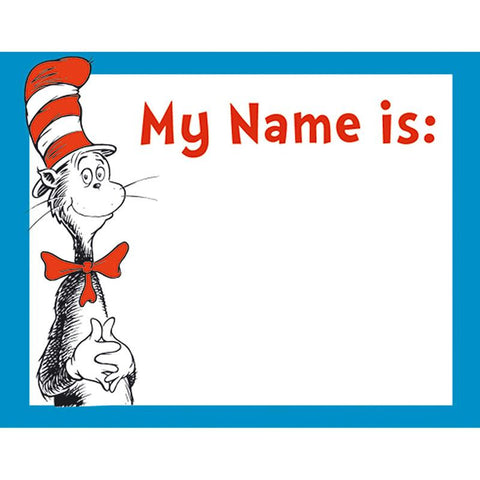 CAT IN THE HAT NAME TAGS