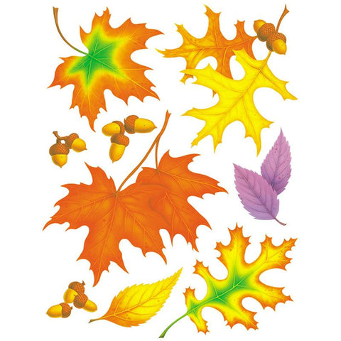 WINDOW CLING FALL LEAVES 12 X 17