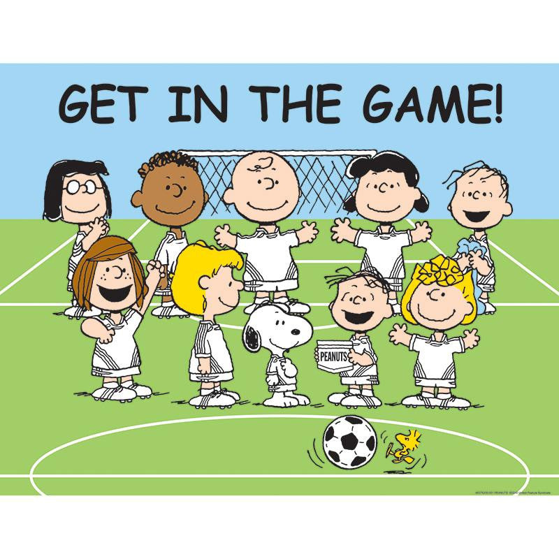 PEANUTS GET IN GAME 17X22 POSTER