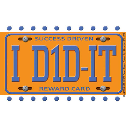 LICENSE PLATE REWARD PUNCH CARDS