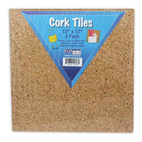 CORK TILES 12IN X 12IN SET OF 4