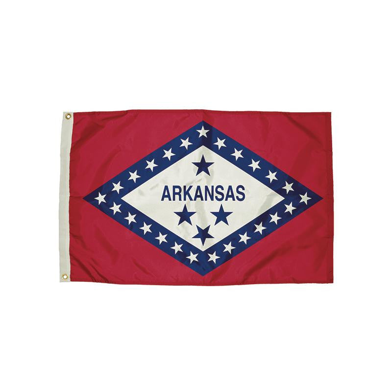 3X5 NYLON ARKANSAS FLAG HEADING &