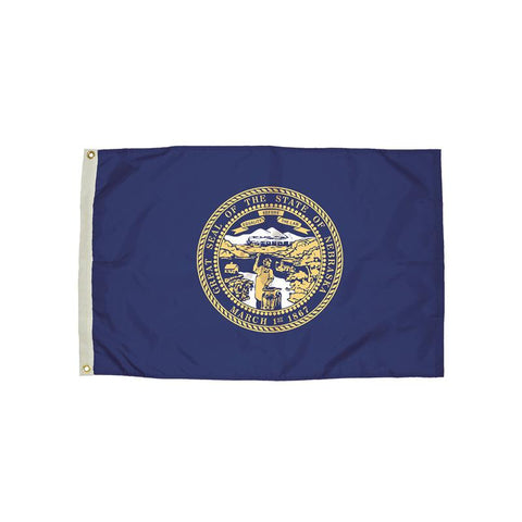 3X5 NYLON NEBRASKA FLAG HEADING &