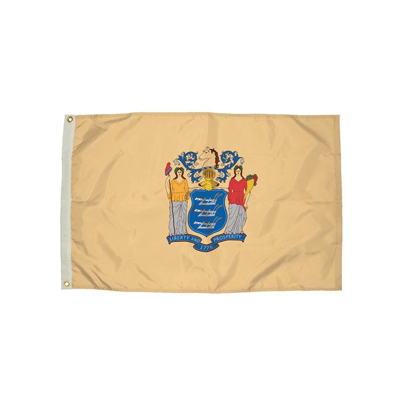 3X5 NYLON NEW JERSEY FLAG HEADING &