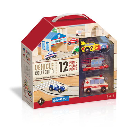 WOODEN VEHICLE COLLECTION SET OF 12