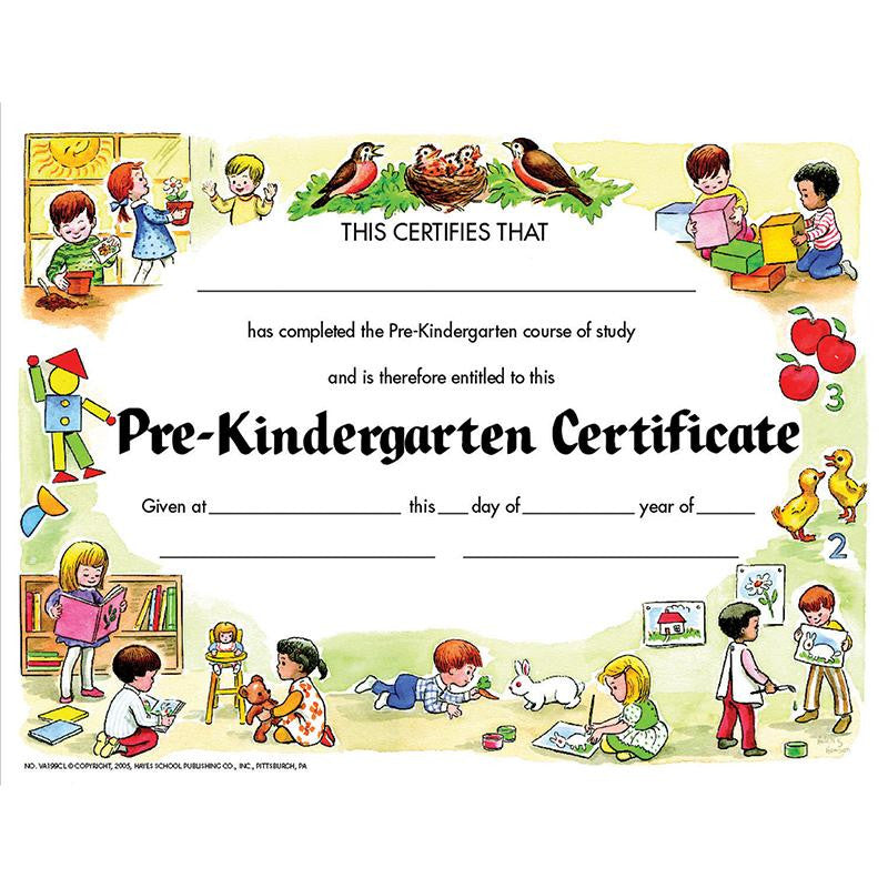 CERTIFICATE PRE-K SET-30 8.5 X 11