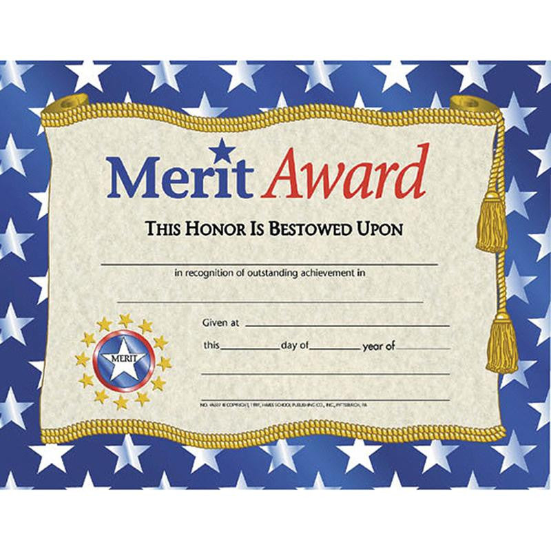 CERTIFICATES MERIT AWARD 30-PK