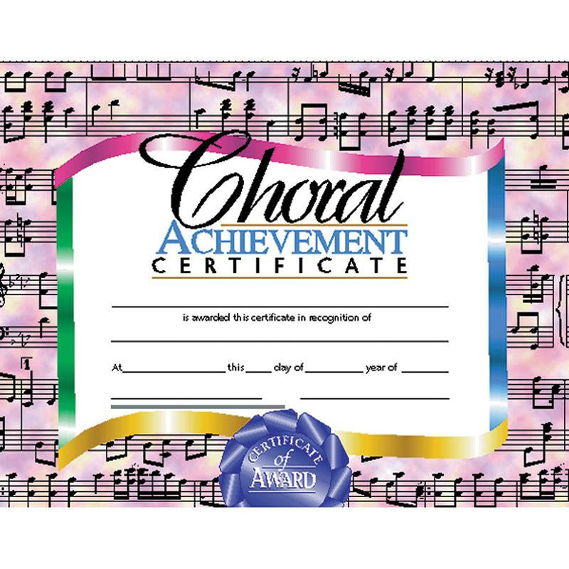 CERTIFICATES CHORAL 30-SET