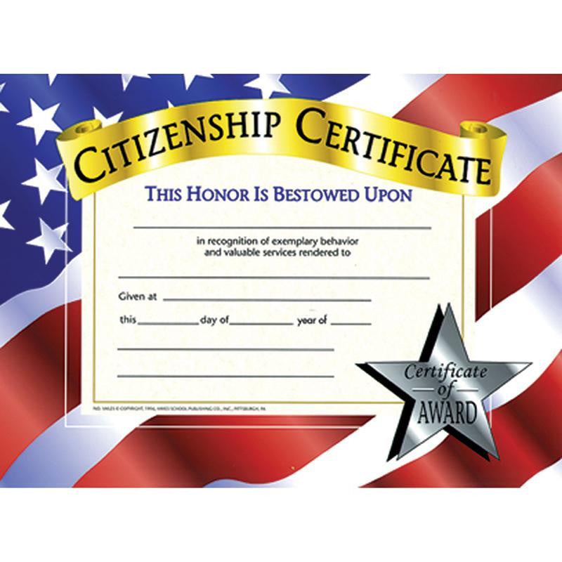 CERTIFICATES CITIZENSHIP 30 PK