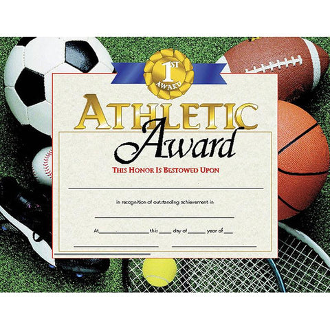 CERTIFICATES ATHLETIC AWARD 30 PK