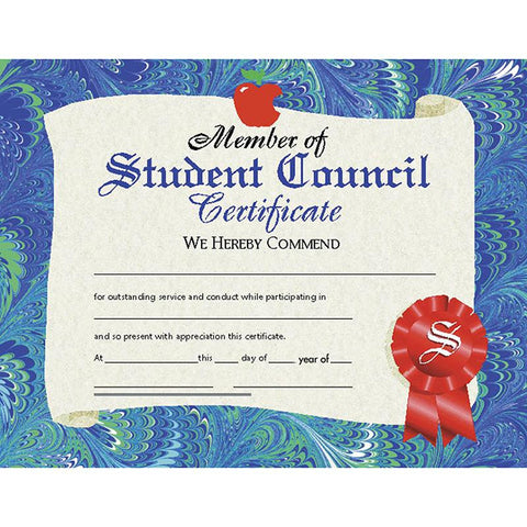 CERTIFICATES STUDENT COUNCIL 30-PK