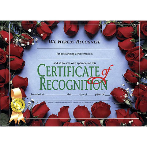 CERTIFICATES OF RECOGNITION 30-PK