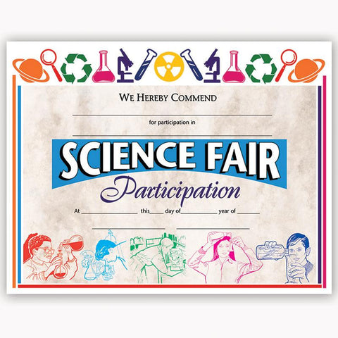 CERTIFICATES SCIENCE FAIR 30-PK