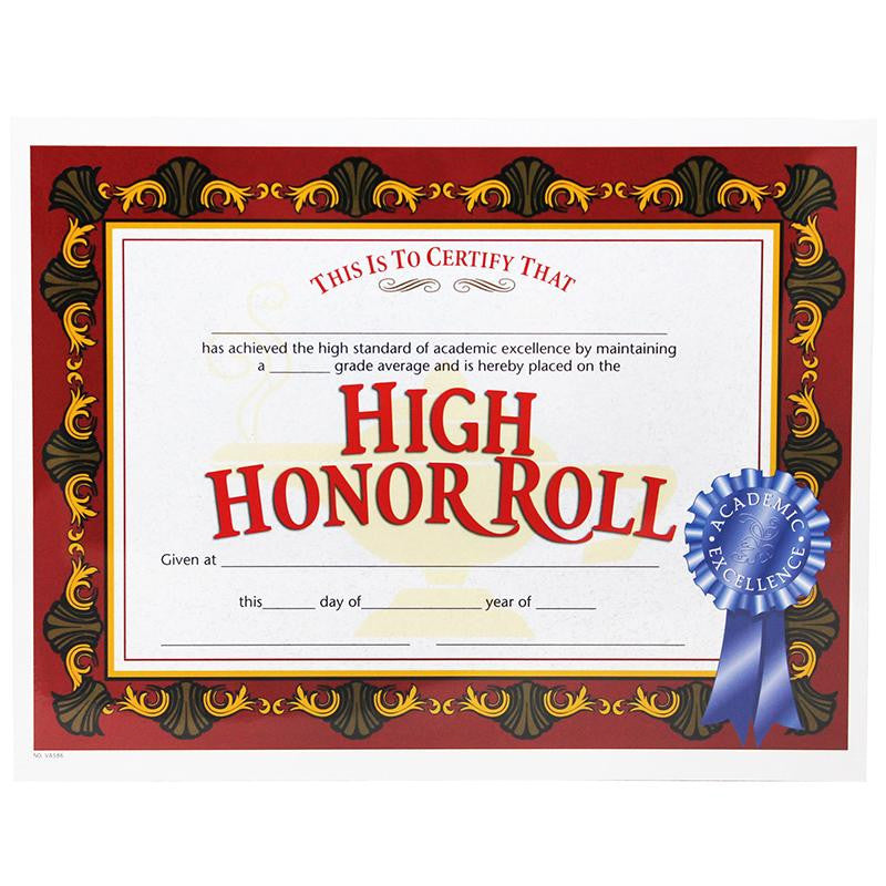 HIGH HONOR ROLL AWARD 30-PK 8.5X11