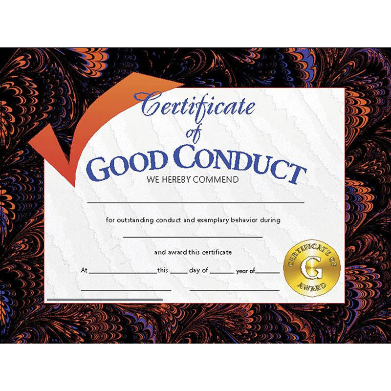 CERTIFICATES GOOD CONDUCT 30-PK