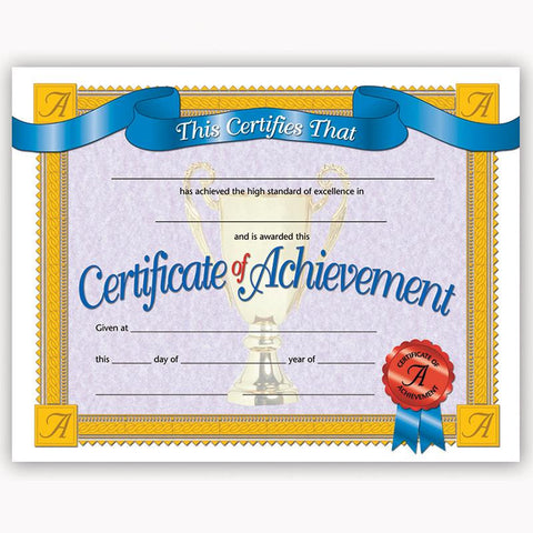 CERTIFICATES OF ACHIEVEMENT 30-PK