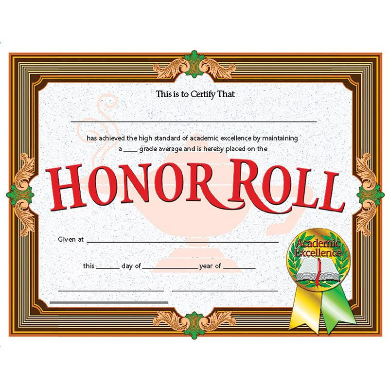 CERTIFICATES HONOR ROLL 30-PK