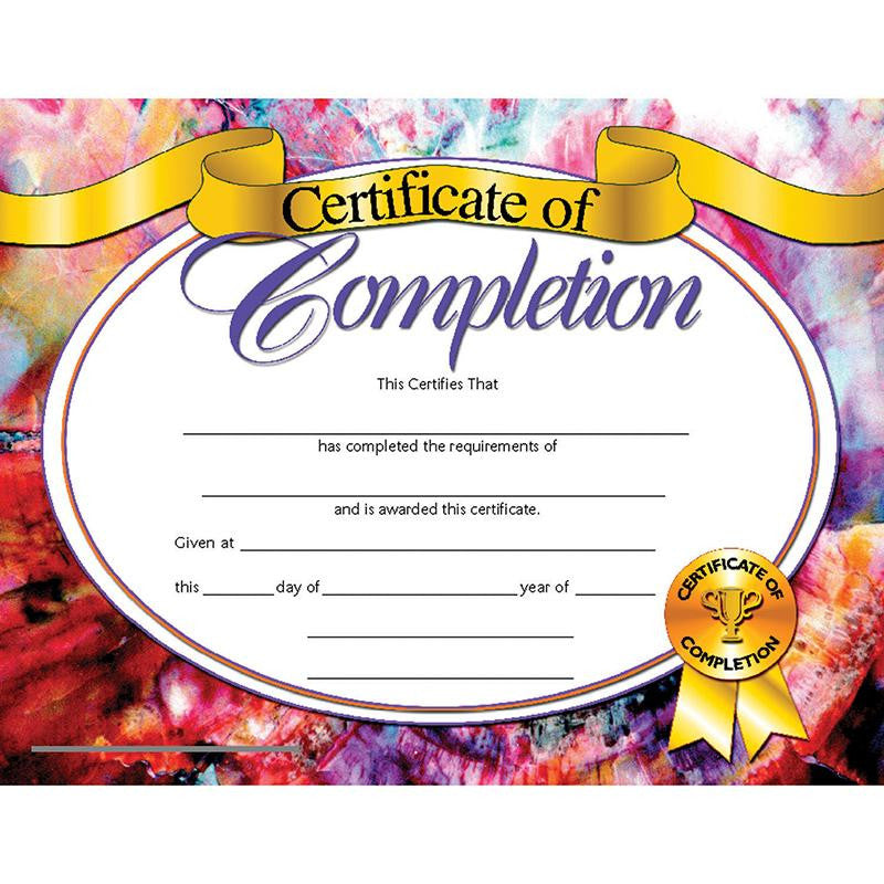 CERTIFICATES OF COMPLETION 30-PK