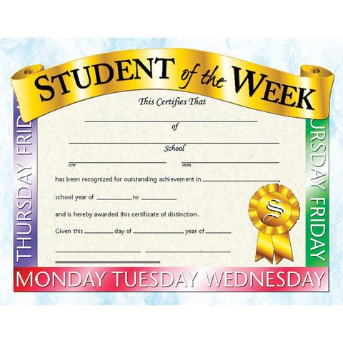 STUDENT OF THE WEEK 30PK 8.5 X 11