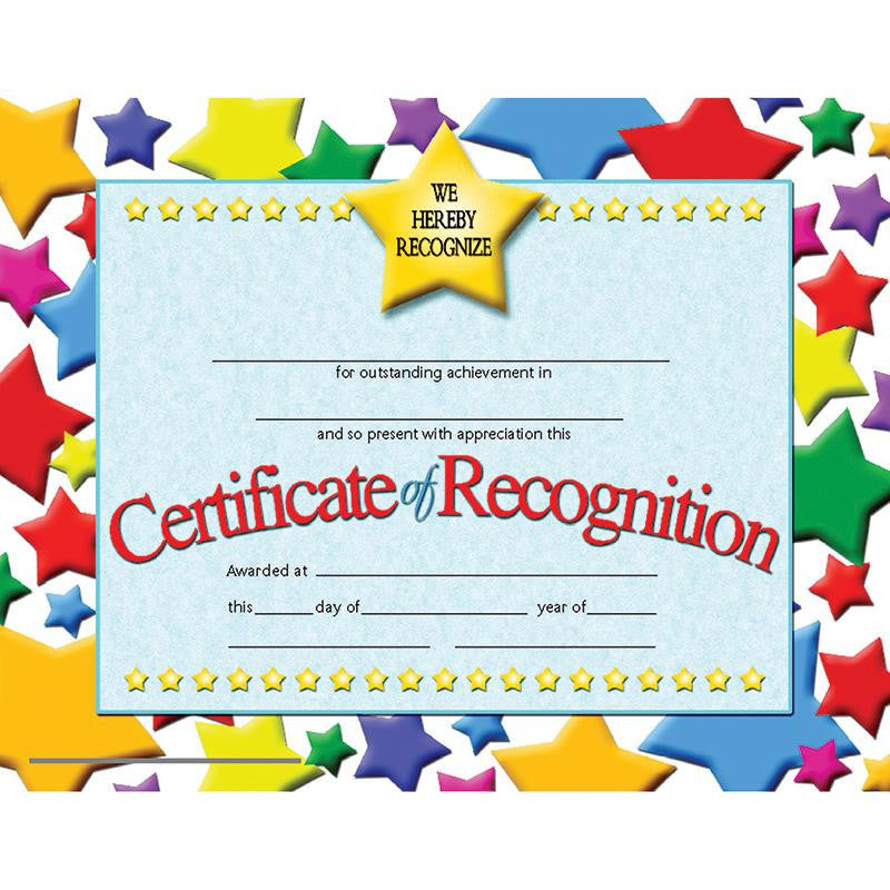 CERTIFICATES OF RECOGNITION 30 PK