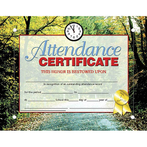 CERTIFICATES ATTENDANCE 30 PK