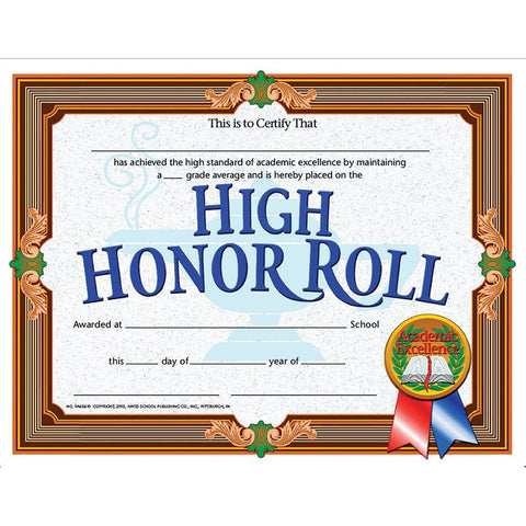 HIGH HONOR ROLL ACHIEVEMENT 30PK