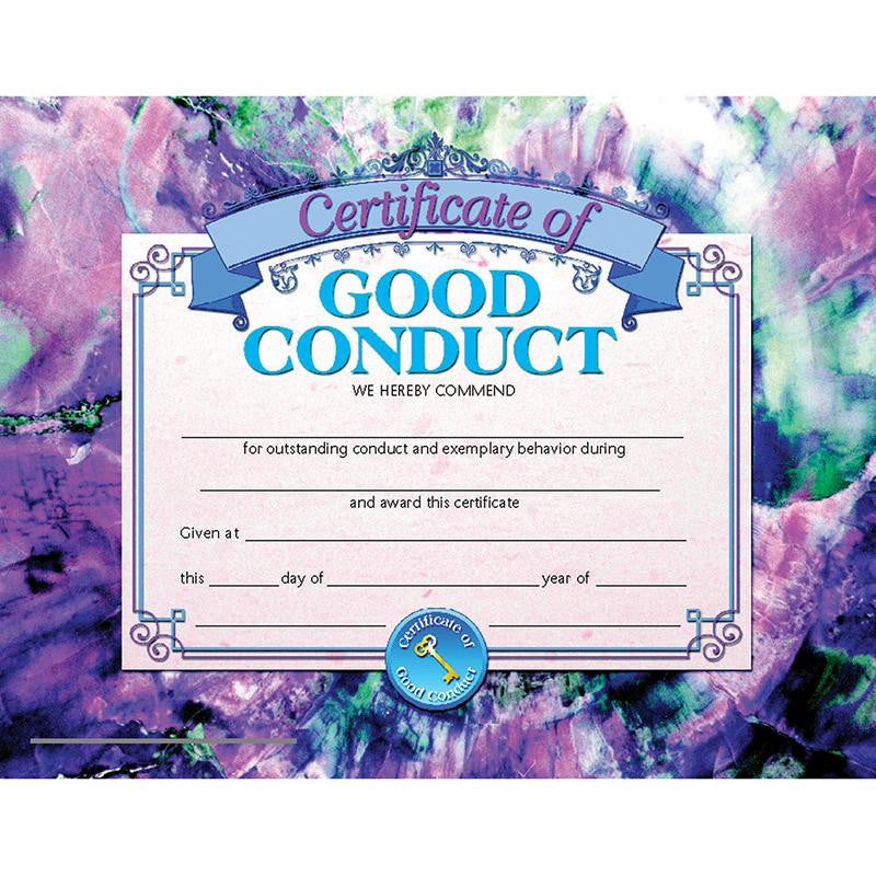 CERTIFICATES OF GOOD CONDUCT 30 PK