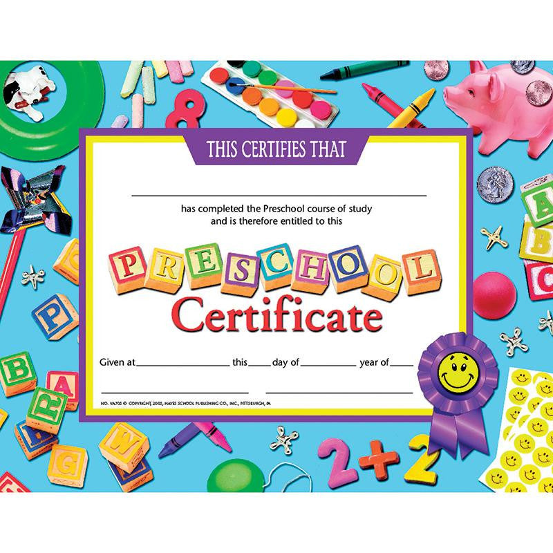 CERTIFICATES PRESCHOOL 30-SET