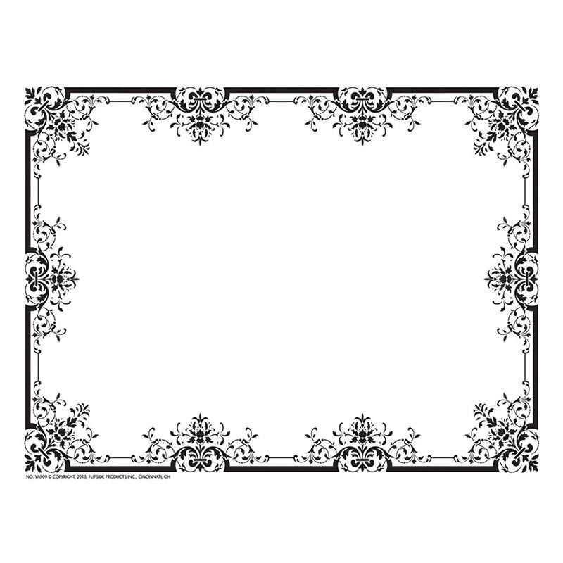 FLEUR DE LIS BORDER PAPER BLACK