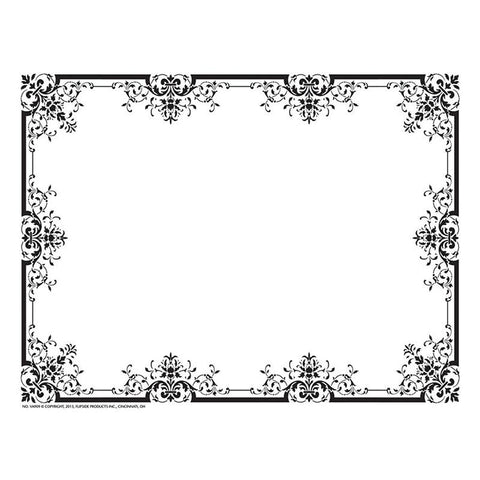 FLEUR DE LIS BORDER PAPER BLACK