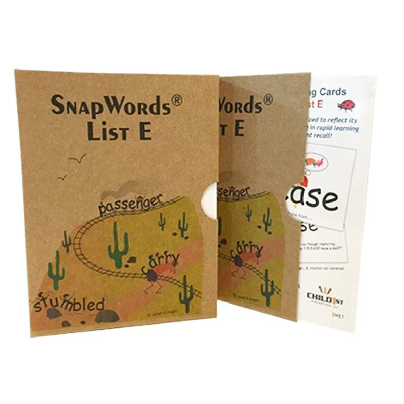 SNAPWORDS TEACHING CARDS LIST E