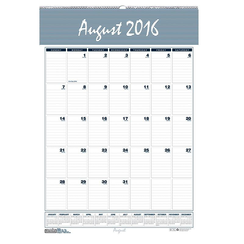 WALL CALENDAR 12 MONTHS AUG-JUL